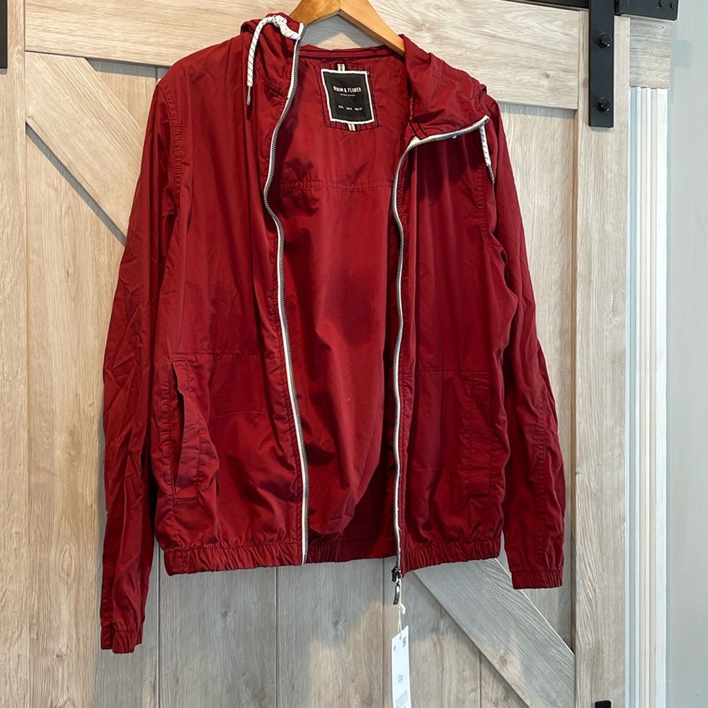 NWT. Denim & Flower Men’s jacket. Size: Small. Color: Rusty Red